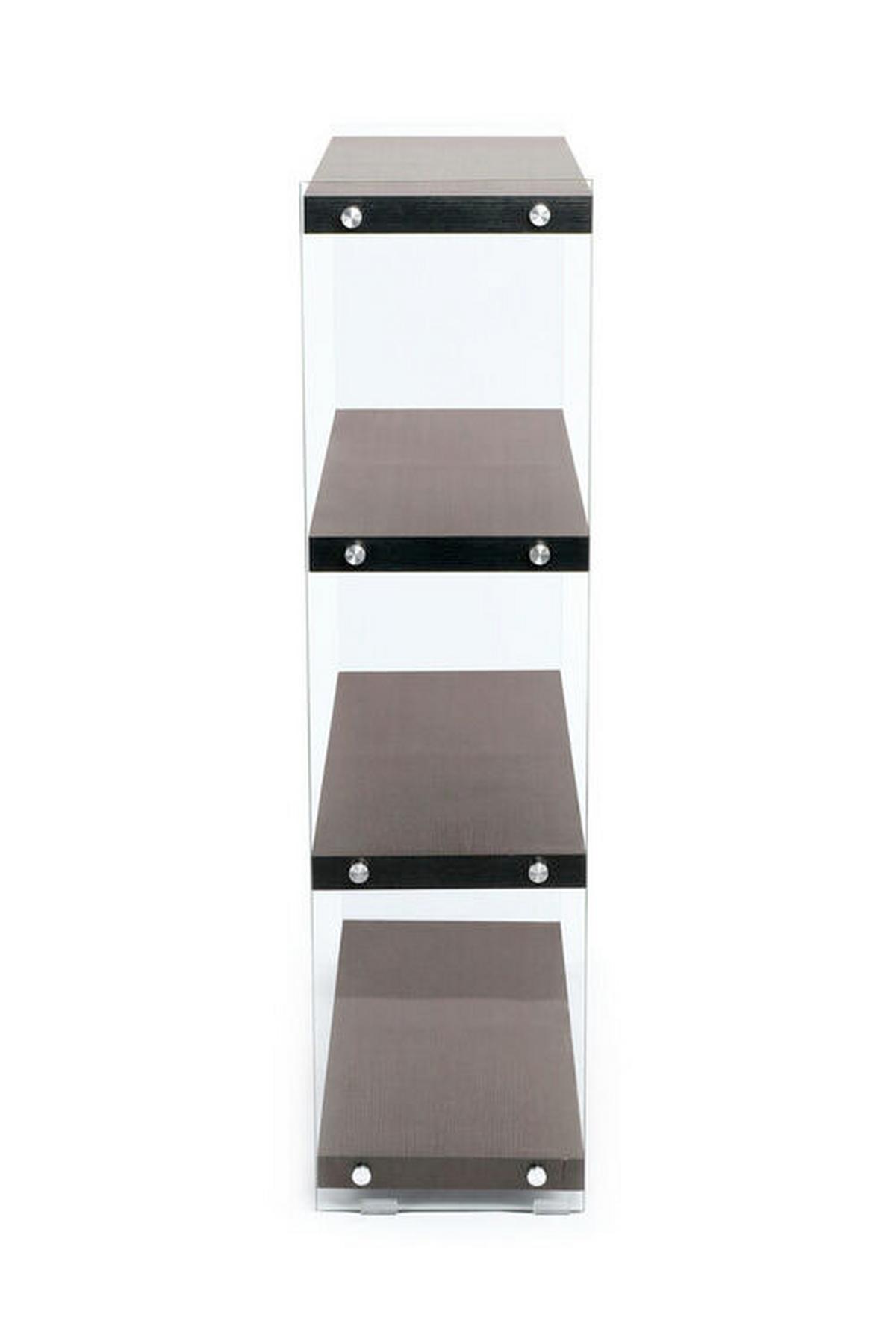 Regal Elementary B: 83 cm Dunkelbraun/Glas Transparent - Dunkelbraun, MODERN, Glas/Holzwerkstoff (83/113/29,5cm) - Kayoom