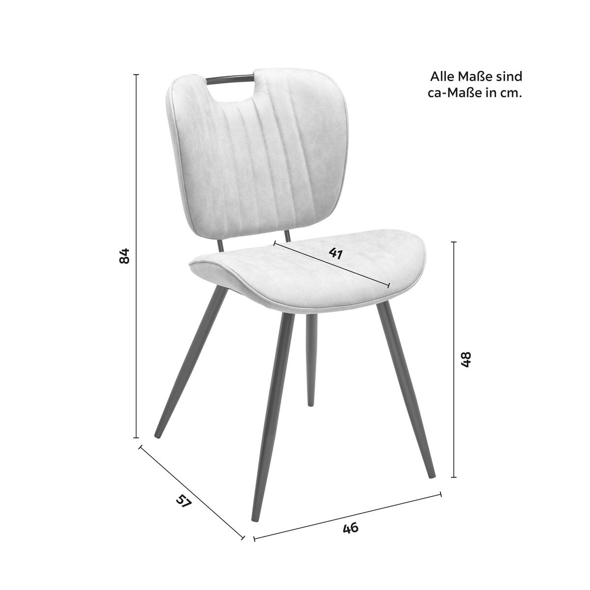 Jídelní židle HINA sv. šedá - černá/světle šedá, Moderní, kov/dřevo (46/84/57cm) - Bessagi Home