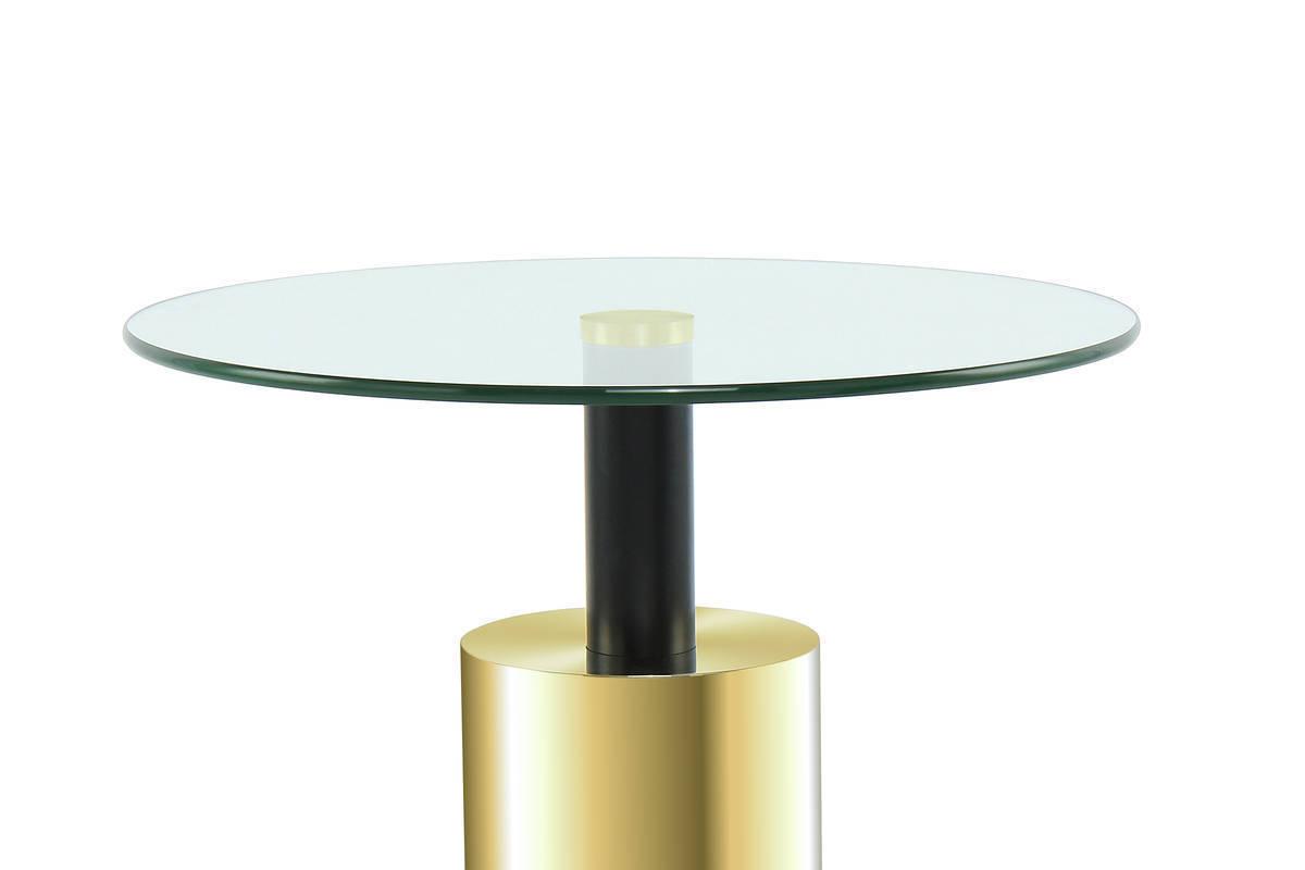 Beistelltisch Rosanna Klar/Goldfarben - Klar/Goldfarben, Basics, Glas/Metall (46/50/46cm) - Kayoom