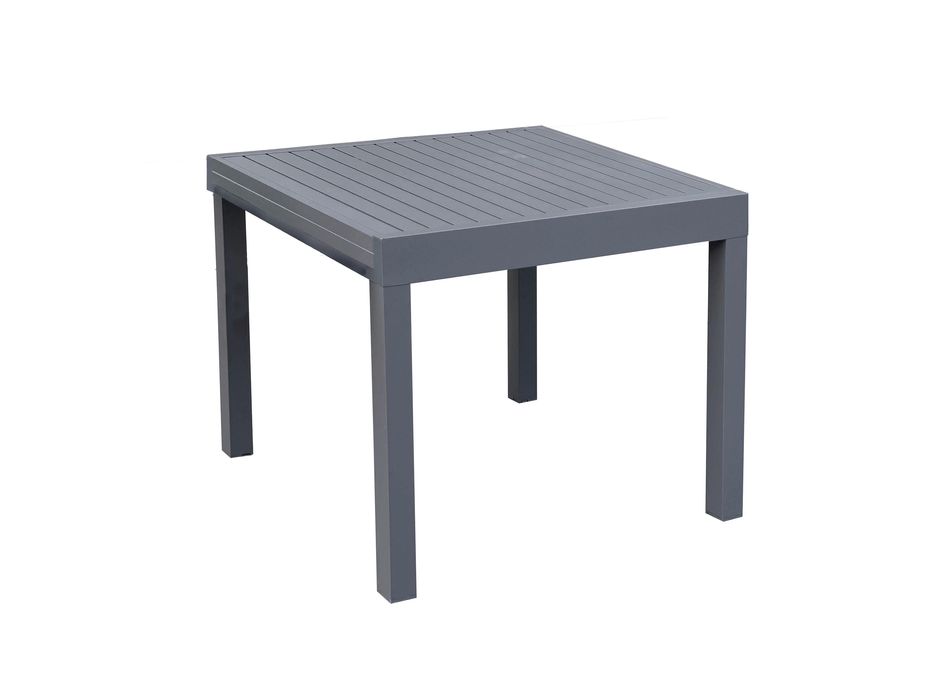 Gartentisch ausziehbar Elena Aluminium L 180/90 cm - Dunkelgrau, Basics, Metall (90-180/90/75cm) - Gardenson