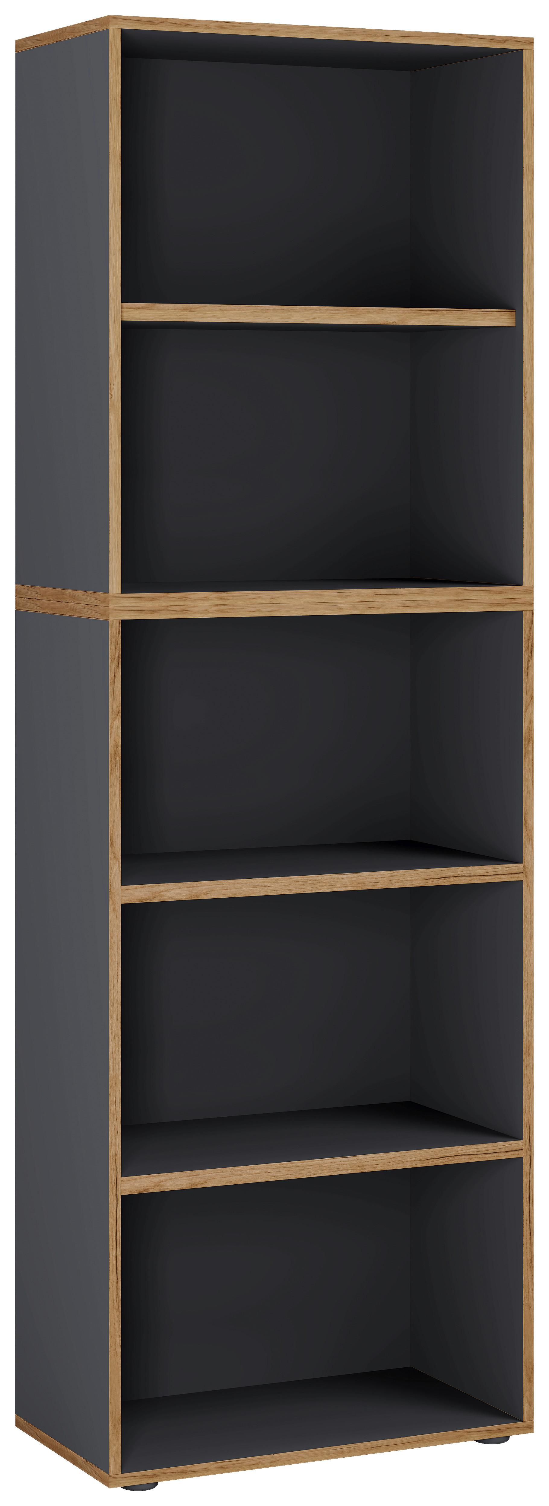 REGÁL NA ŠANÓNY SALIA B60 - čierna/dub medový, Design, kompozitné drevo/plast (60/183/33cm) - P & B