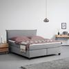 Posteľ boxspring s toperom, 180x200 cm, sivá - čierna/sivá, Modern, drevo/textil (180/200cm) - Bessagi Home