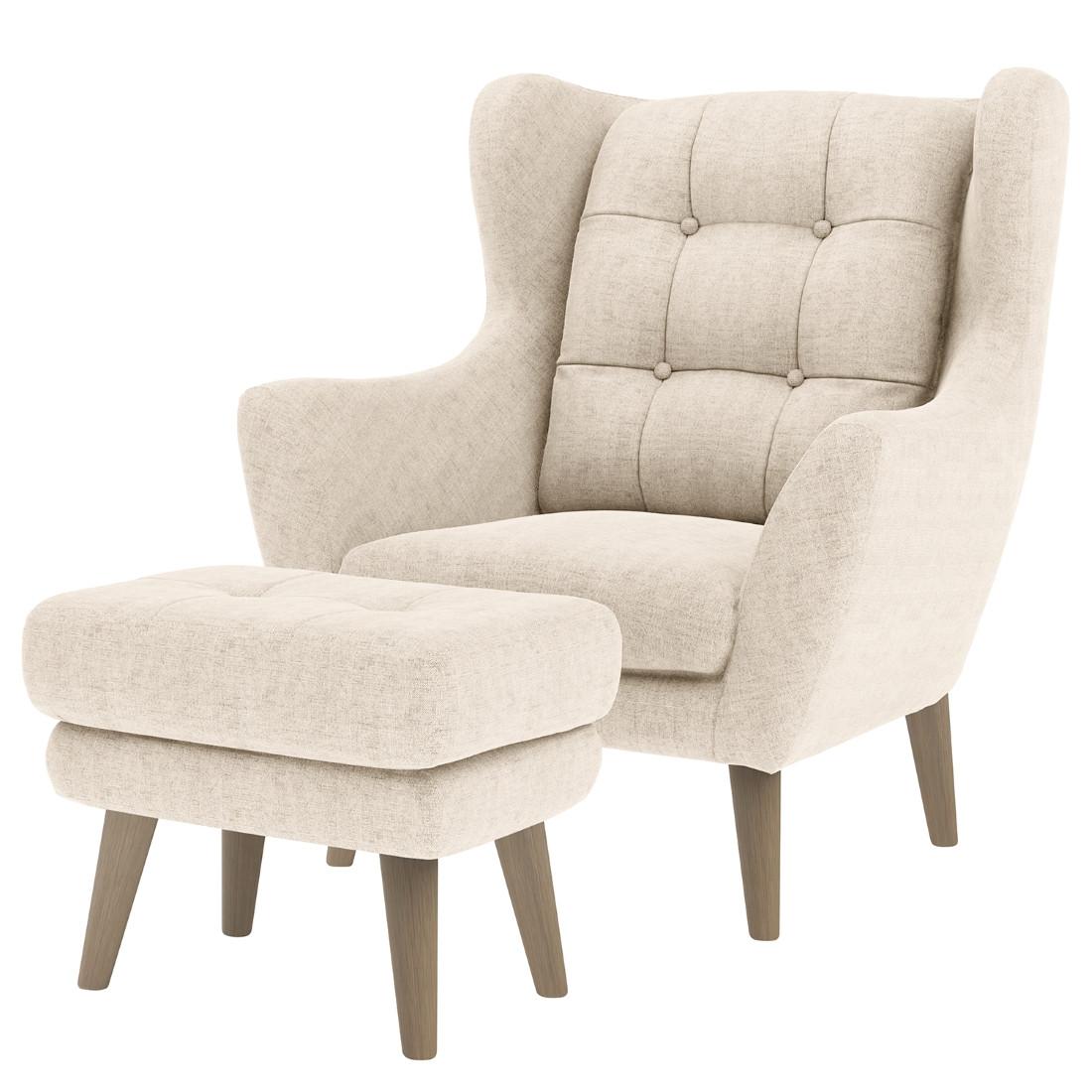 Sesselset Henry Silberfarben: B: 91 cm - Eichefarben/Silberfarben, KONVENTIONELL, Textil (91/104/94cm) - Trendmanufaktur