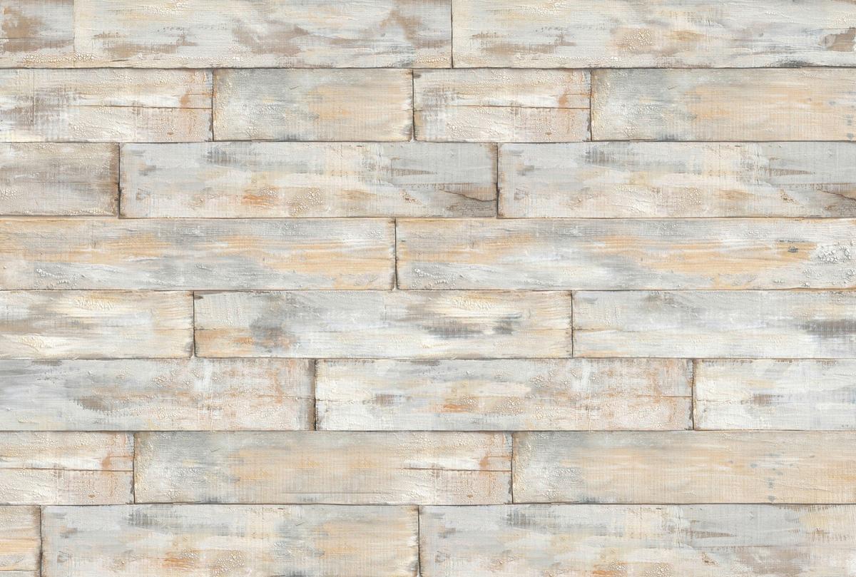Vliestapete Holzoptik - Beige/Braun, ROMANTIK / LANDHAUS, Papier (368/248cm)