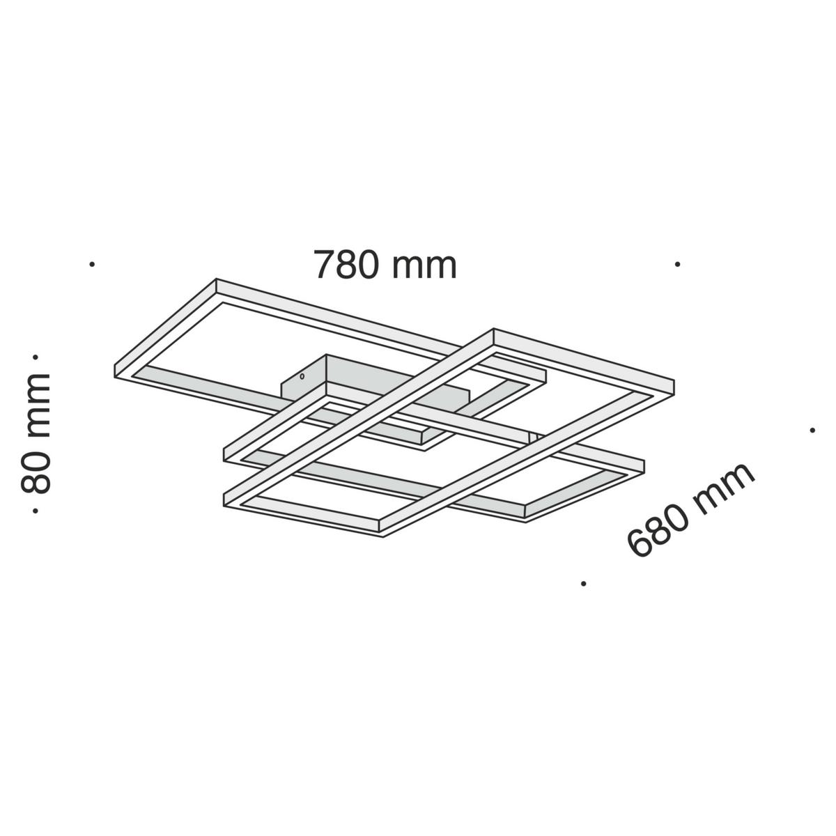 Deckenleuchte Line - Schwarz, Basics, Kunststoff/Metall (68/78/8cm) - MAYTONI