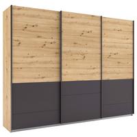 Schwebetürenschrank Bilbao Eiche Artisan/Grau B: 271 cm - Eiche Artisan/Grau, MODERN, Holzwerkstoff (271/210/62cm) - Rauch Möbel