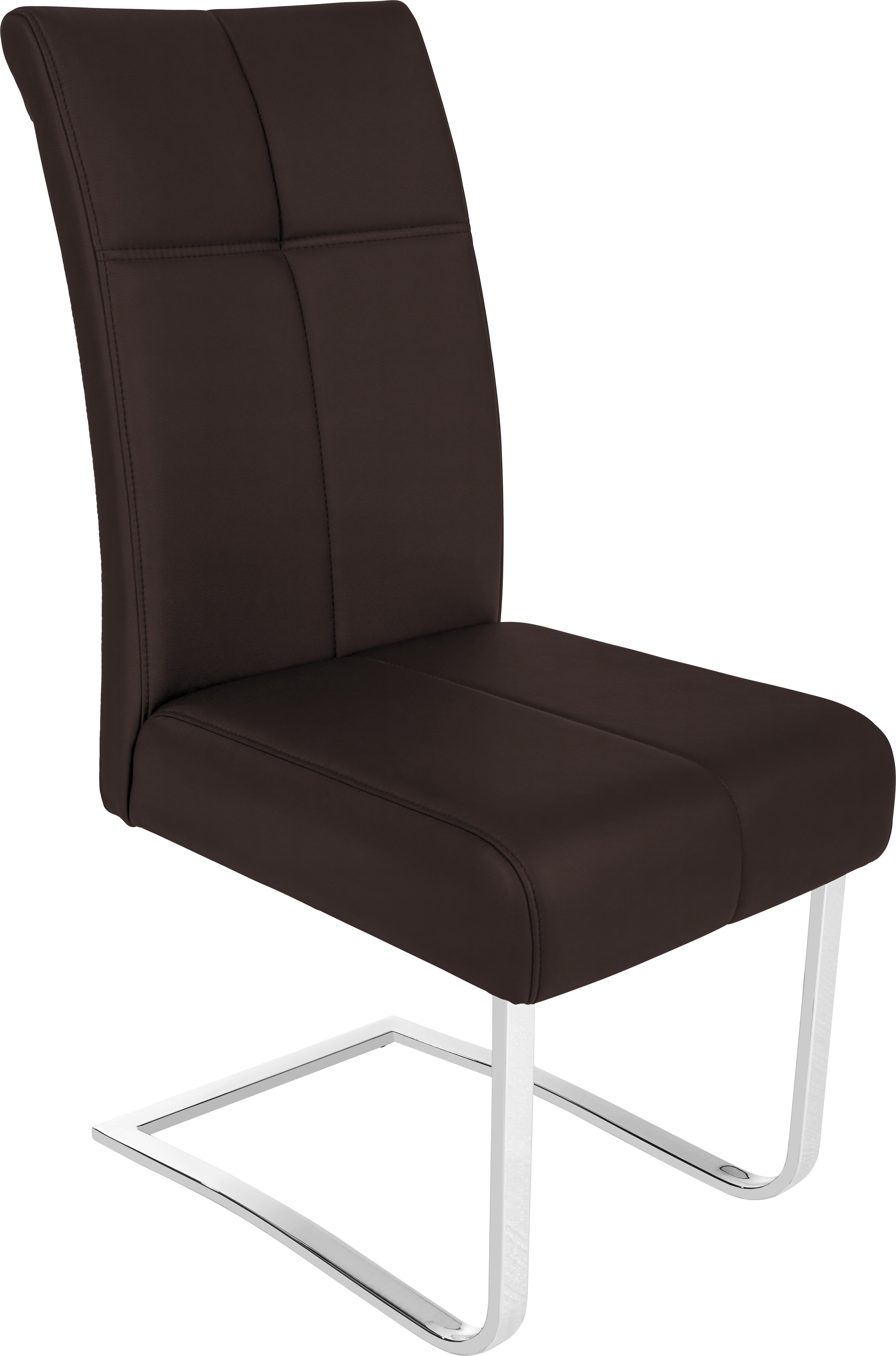 Schwingstuhl Rab - Dunkelbraun, MODERN, Leder/Metall (44/100/50cm) - Ombra