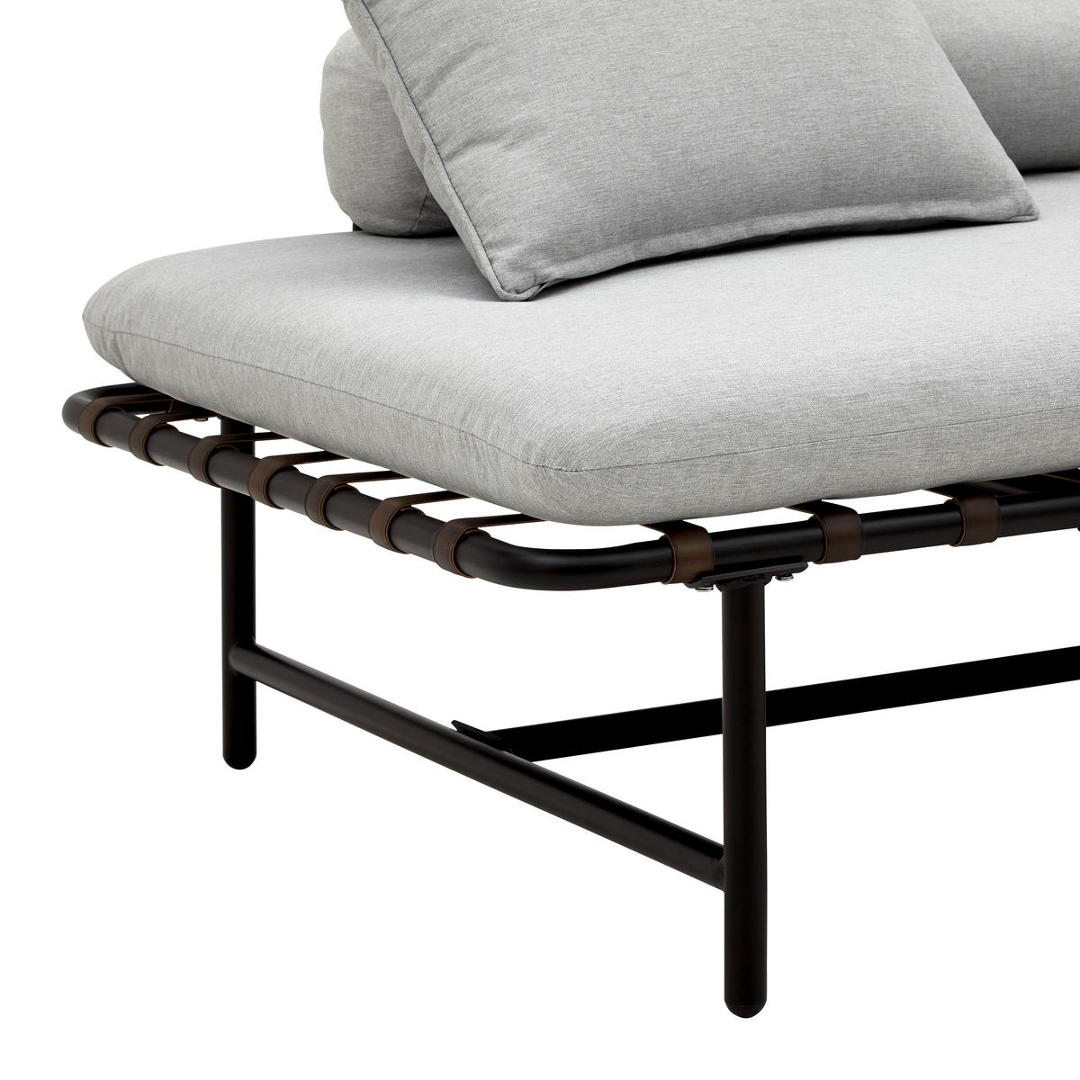 Záhradné lehátko NORAH - sivá, Modern, kov/textil (180/51/87cm) - Bessagi Garden