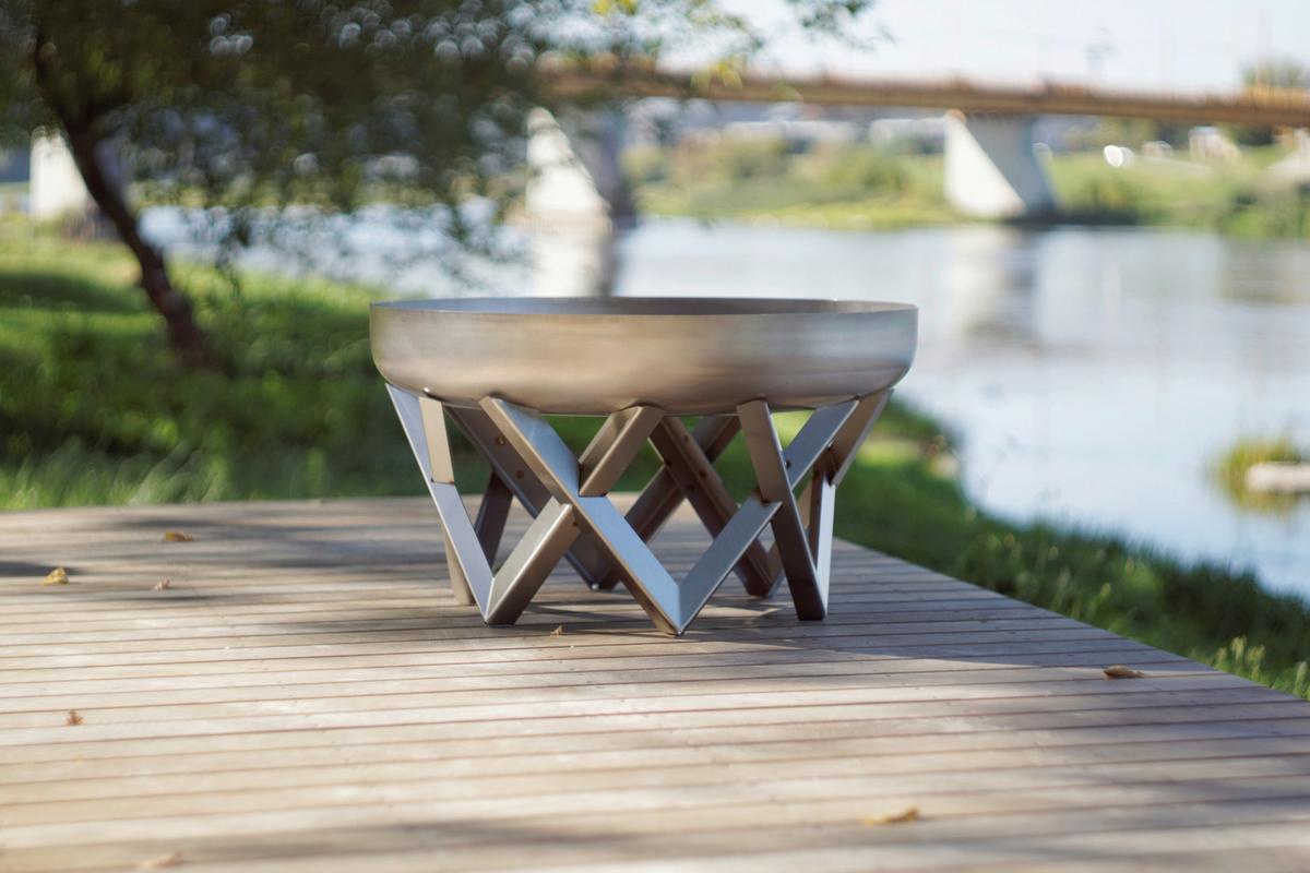 Feuerschale Venta XXL Edelstahl - Edelstahlfarben, Basics, Metall (63/63/35cm)