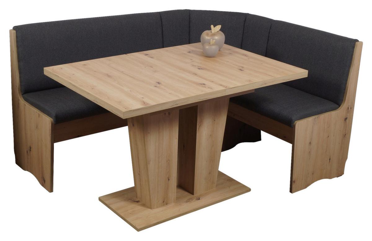 Eckbankgruppe Duisburg Veduso Artimes - Dunkelgrau/Eiche Artisan, KONVENTIONELL, Holz/Holzwerkstoff (125/165cm)