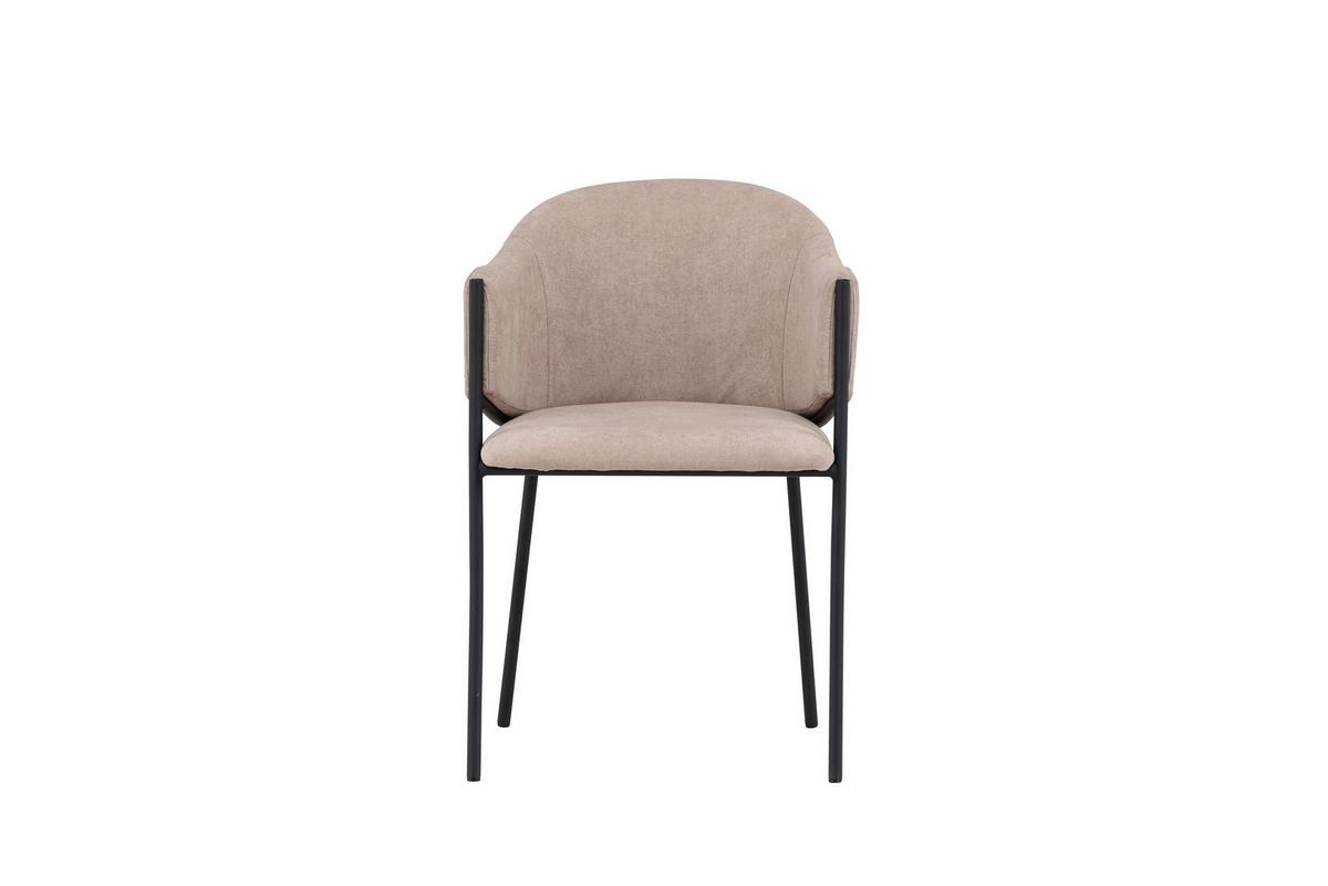 Stuhl Evelina Schwarz/Beige B: 54 cm - Beige/Schwarz, MODERN, Textil/Metall (54/80/62cm) - Livetastic