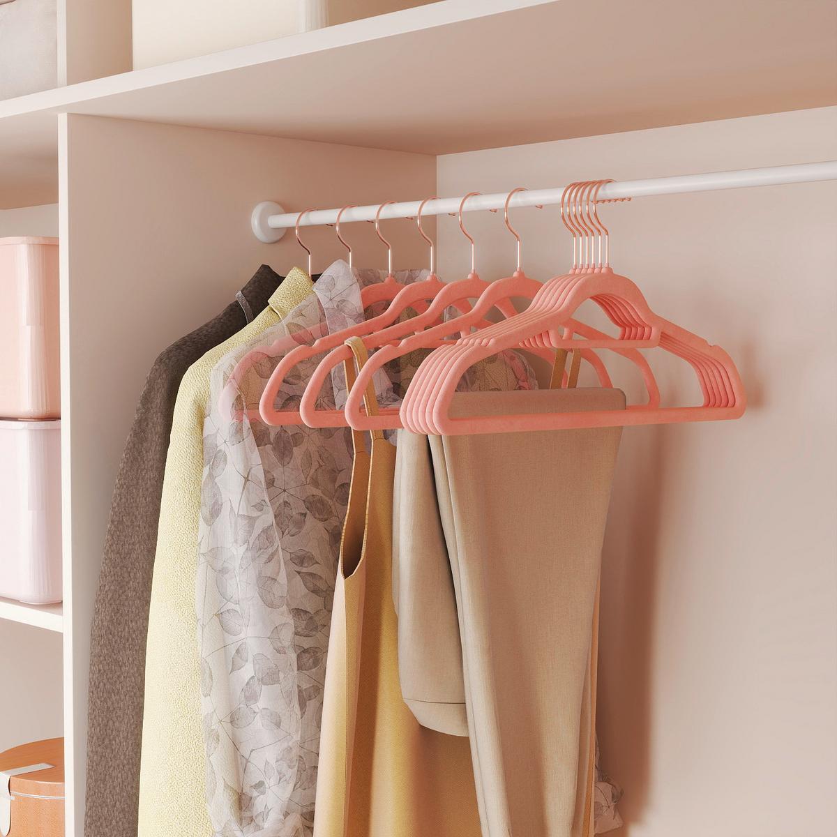 Kleiderbügel Pink B: 42,7 cm - Pink, Basics, Kunststoff/Metall (42,7/22/0,6cm)
