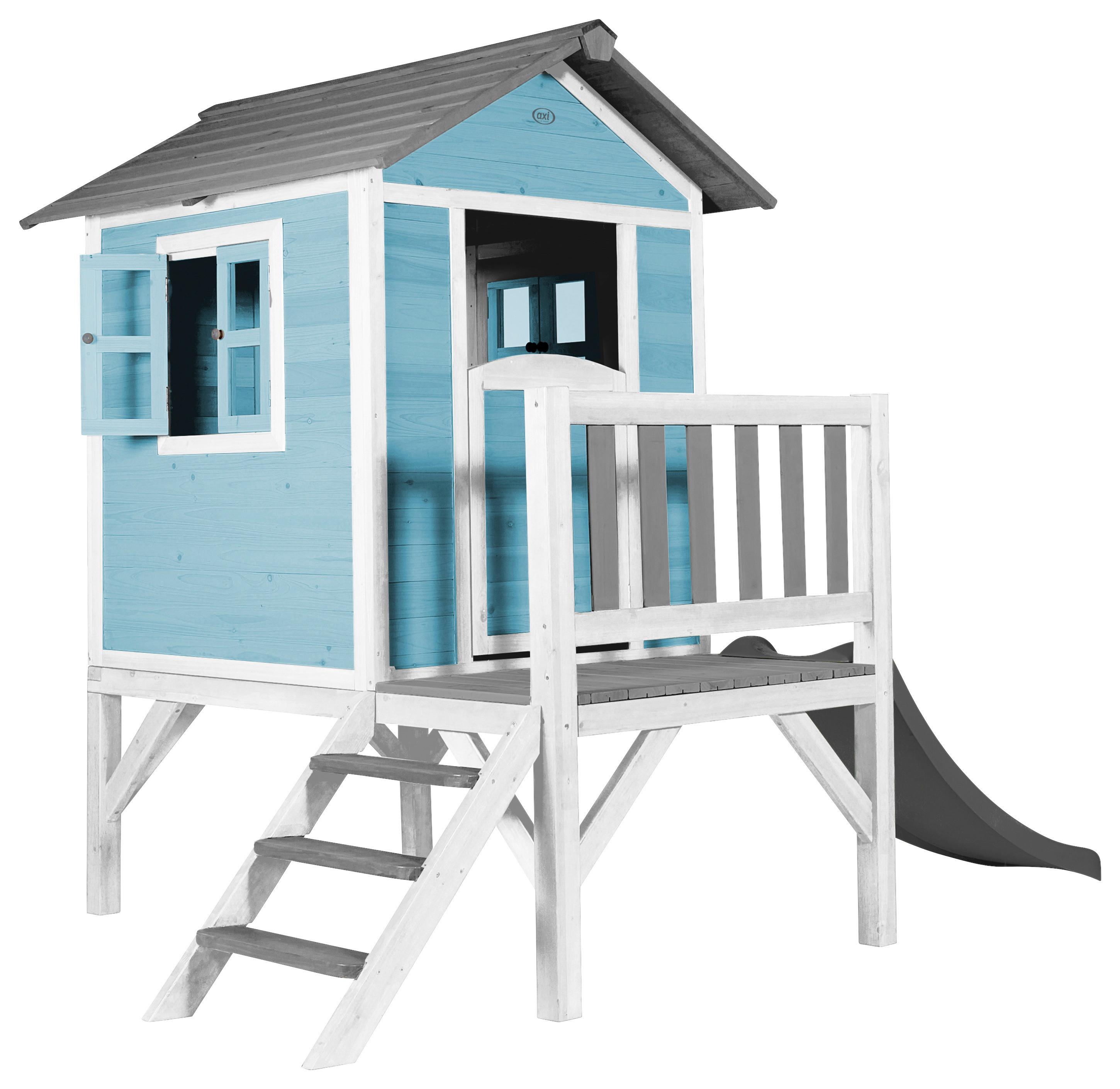 Spielhaus C050.002.81 - Blau/Weiß, KONVENTIONELL, Holz/Kunststoff (240/189/167cm) - Ambia Garden