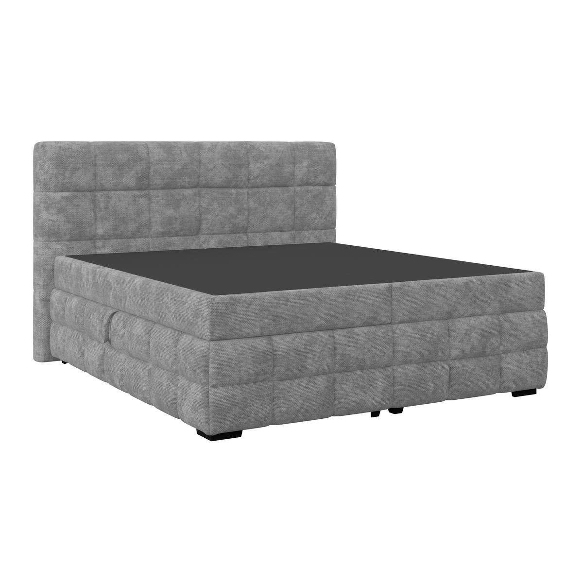 Čalouněná postel VEGA 180x200 cm, šedá - šedá/černá, Trend, dřevo/textil (180/200cm)