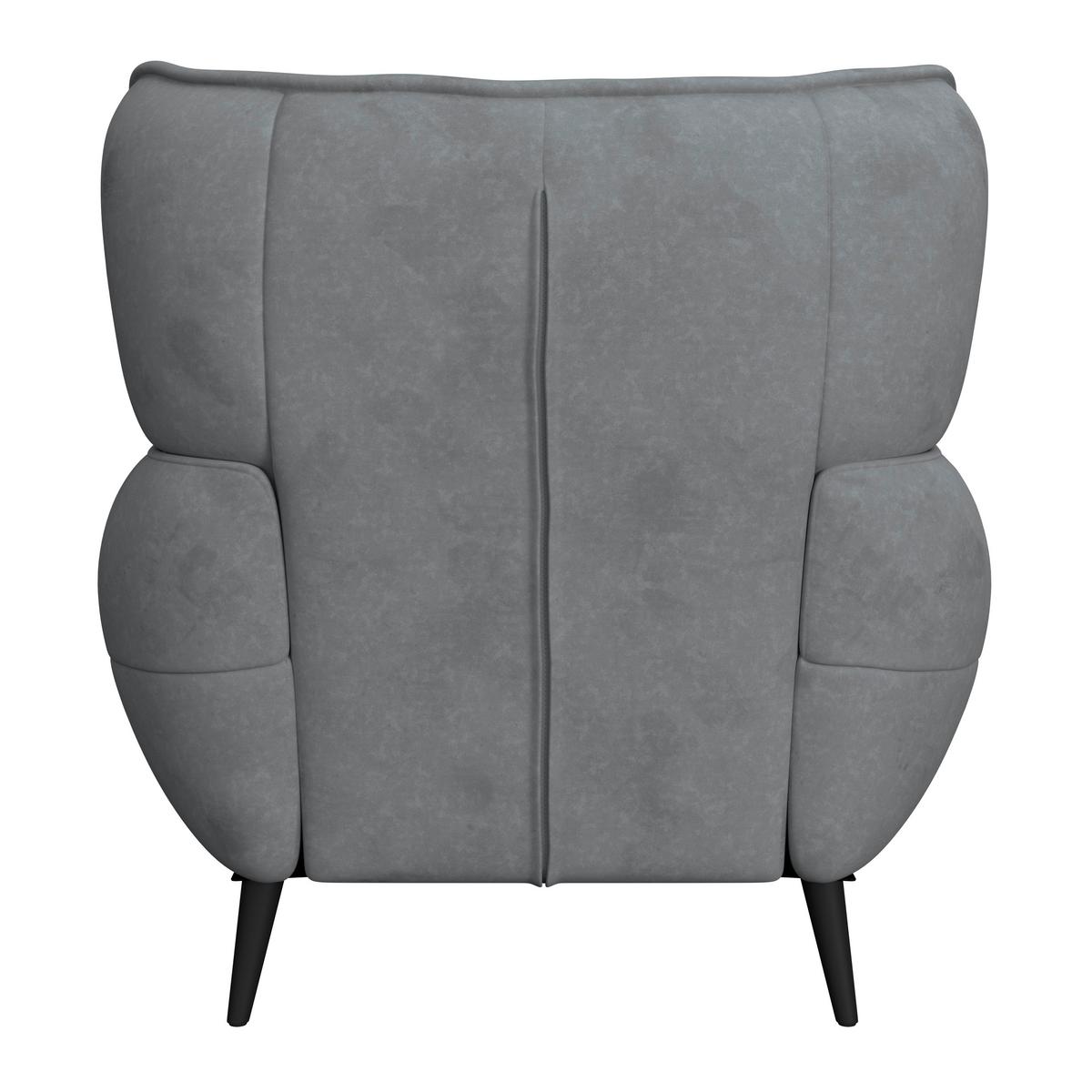 Kreslo ušiak PESCARA, antracitová - čierna/antracitová, Modern, textil (103/105/98cm)