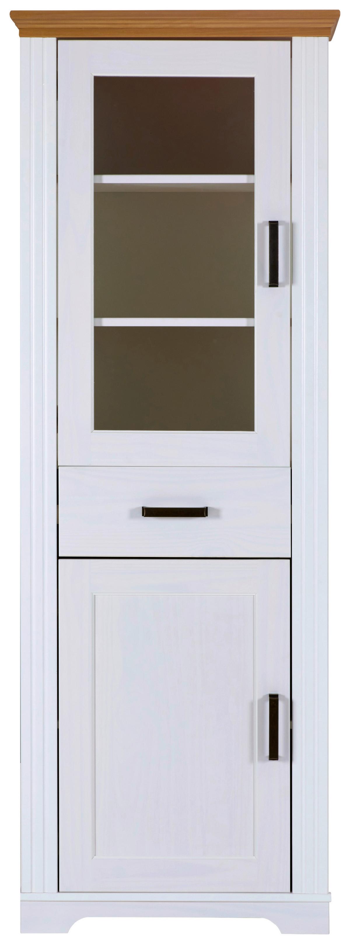 Vitrine Maluno - Eichefarben/Weiß, MODERN, Holz (68/193/41cm) - Livetastic