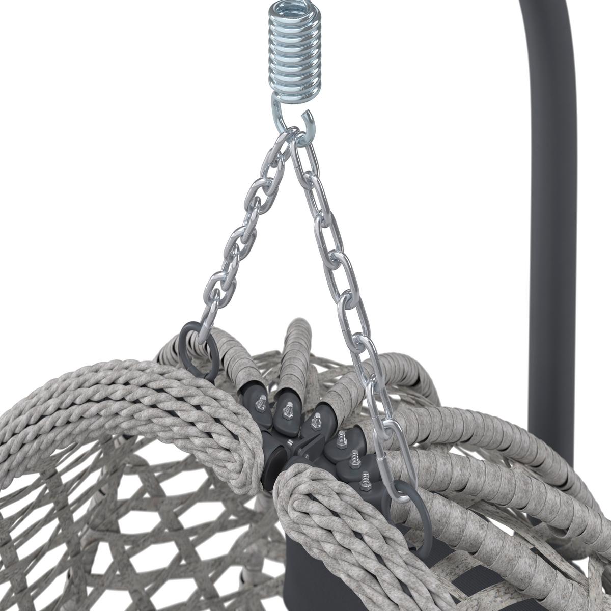 Függőfotel Tiffany - sötétszürke, Modern, műanyag/textil (94/197/68cm) - Beldano