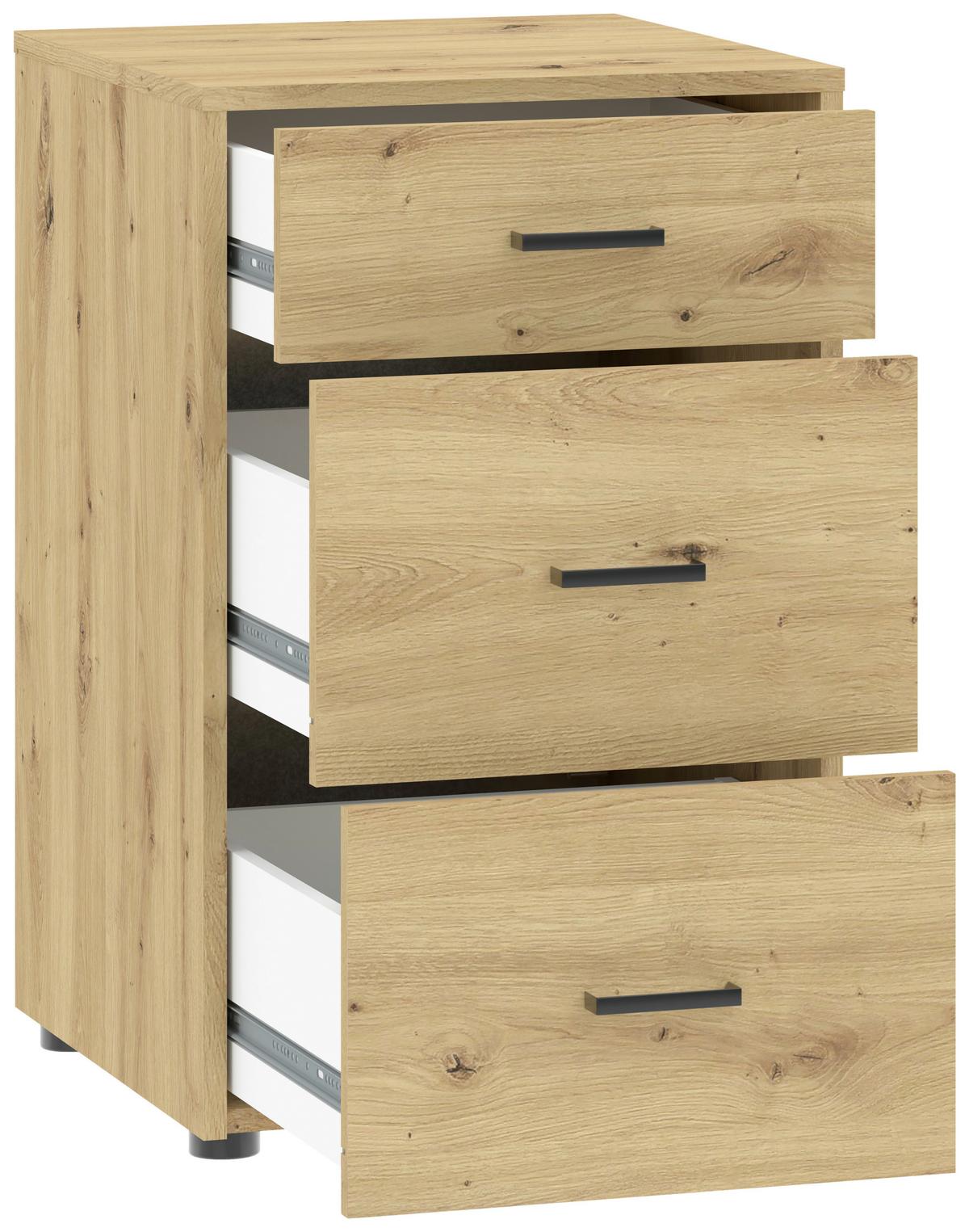 Unterbauschrank Kivo Eiche Artiksan Dekor, B: 45 Cm - Weiß/Eiche Artisan, Basics, Holzwerkstoff (45/69,8/52,1cm)