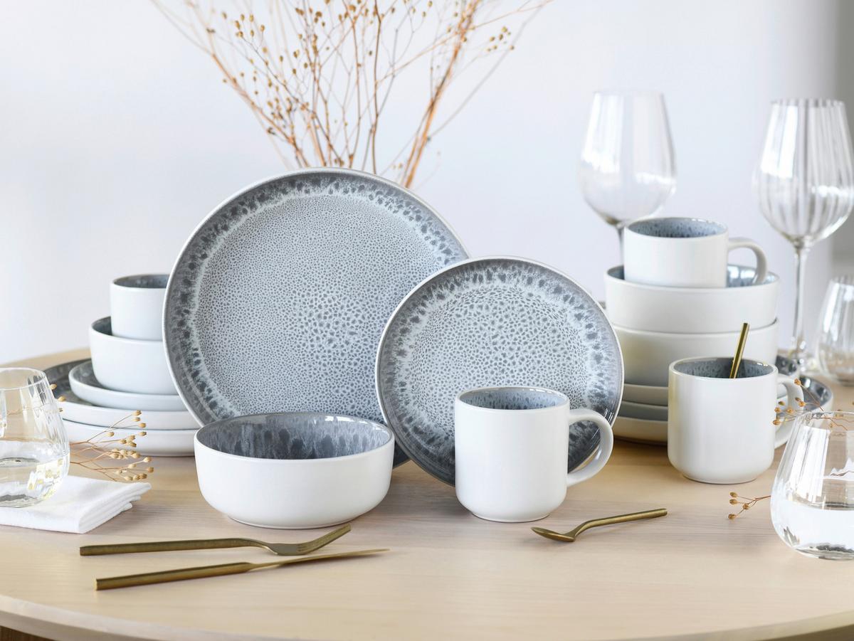 Kombiservice 24888 Nordic Fjord Stone - Seidengrau/Weiß, Basics, Keramik - Creatable