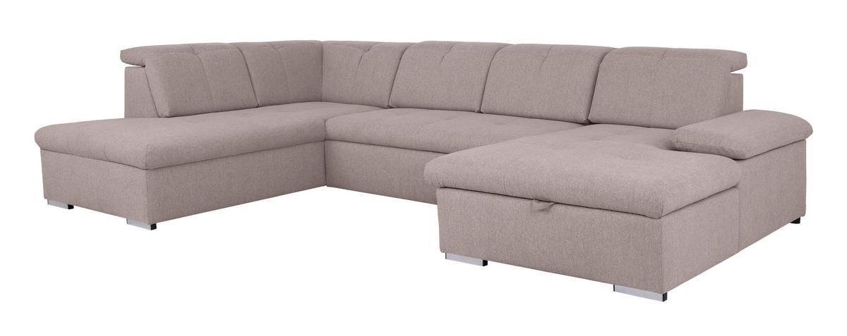 Wohnlandschaft Ramzes Taupe U: 215x328x173 cm - Taupe/Grau, Design, Textil (215/328/173cm) - MID.YOU