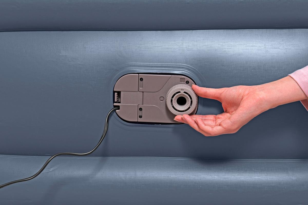 Luftbett Günther 191x97x51 cm Bis 150kg, inkl. Pumpe - Dunkelblau/Grau, KONVENTIONELL, Kunststoff/Metall (191/97/51cm) - Bestway