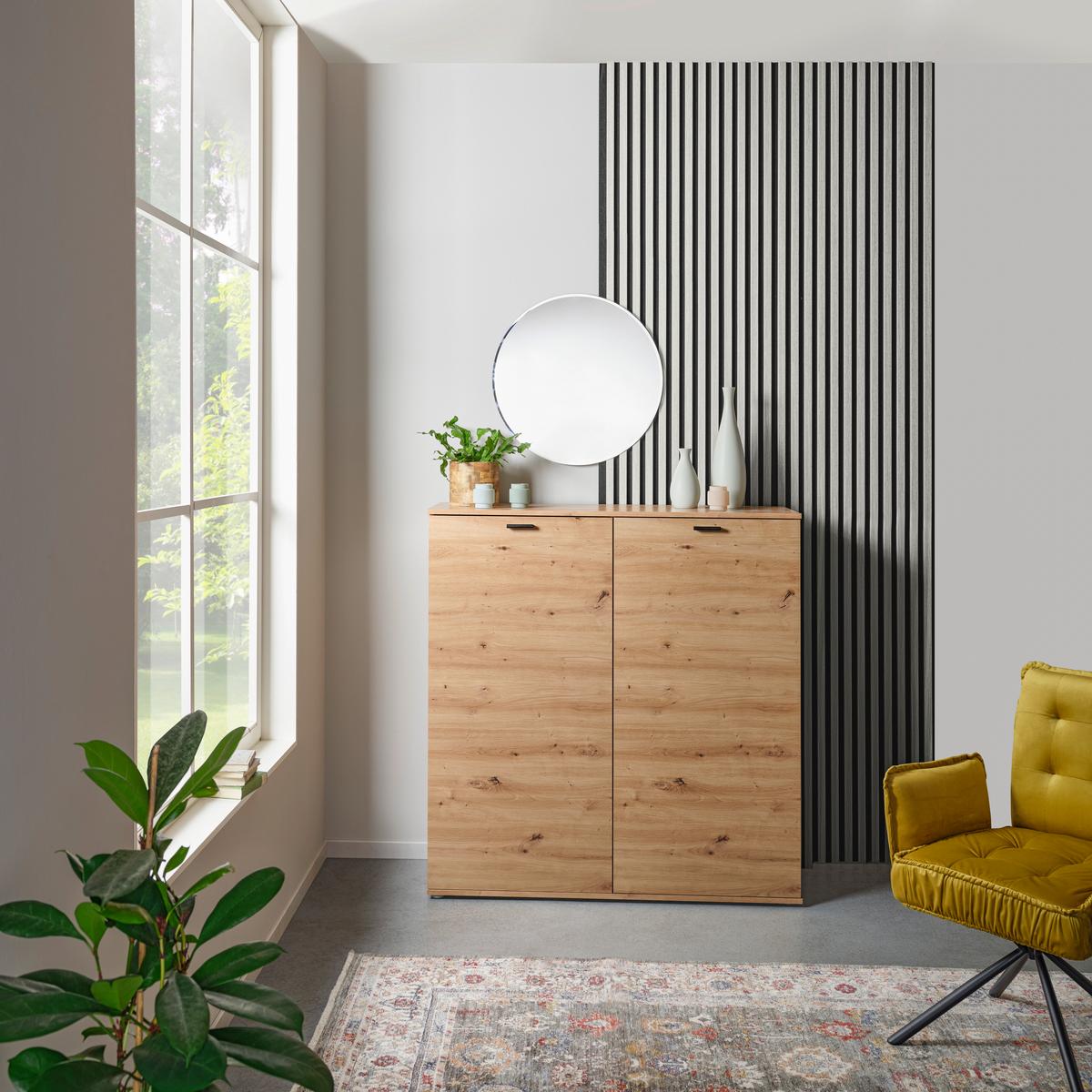 Akustikpaneel Josef - Eichefarben/Weiß, MODERN, Holzwerkstoff/Kunststoff (90/60/2cm)