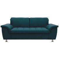 2-Sitzer-Sofa Franzi Kopfteil verstellbar Petrol - Chromfarben/Dunkelblau, KONVENTIONELL, Textil (190/81/105cm) - MID.YOU
