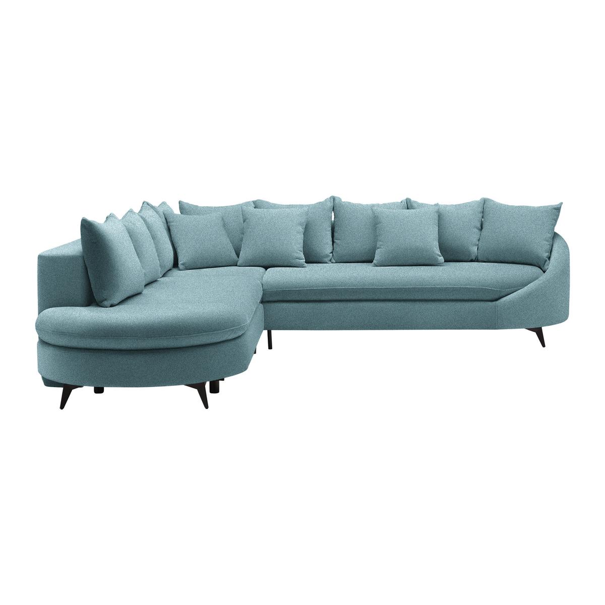 Rohová sedačka AXEL, levá, modrá žinylka - modrá/černá, Moderní, kov/textil (250/291cm) - Mömax