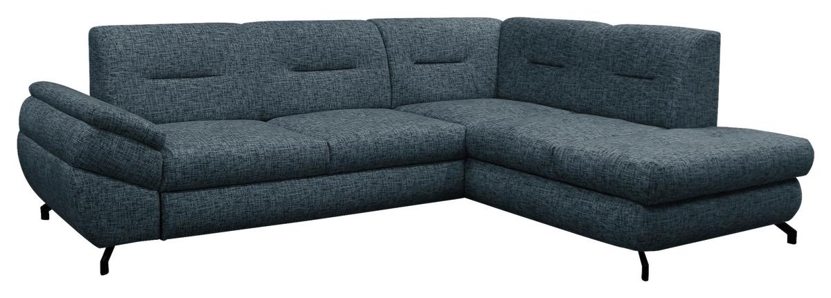 Ecksofa Imo Blau 274x201 cm - Blau/Schwarz, Design, Textil (274/201cm) - MID.YOU