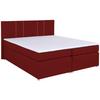 Boxspringbett Malta mit Topper Rot, 180x200 cm - Chromfarben/Rot, Basics, Holzwerkstoff/Textil (180/200cm) - P & B