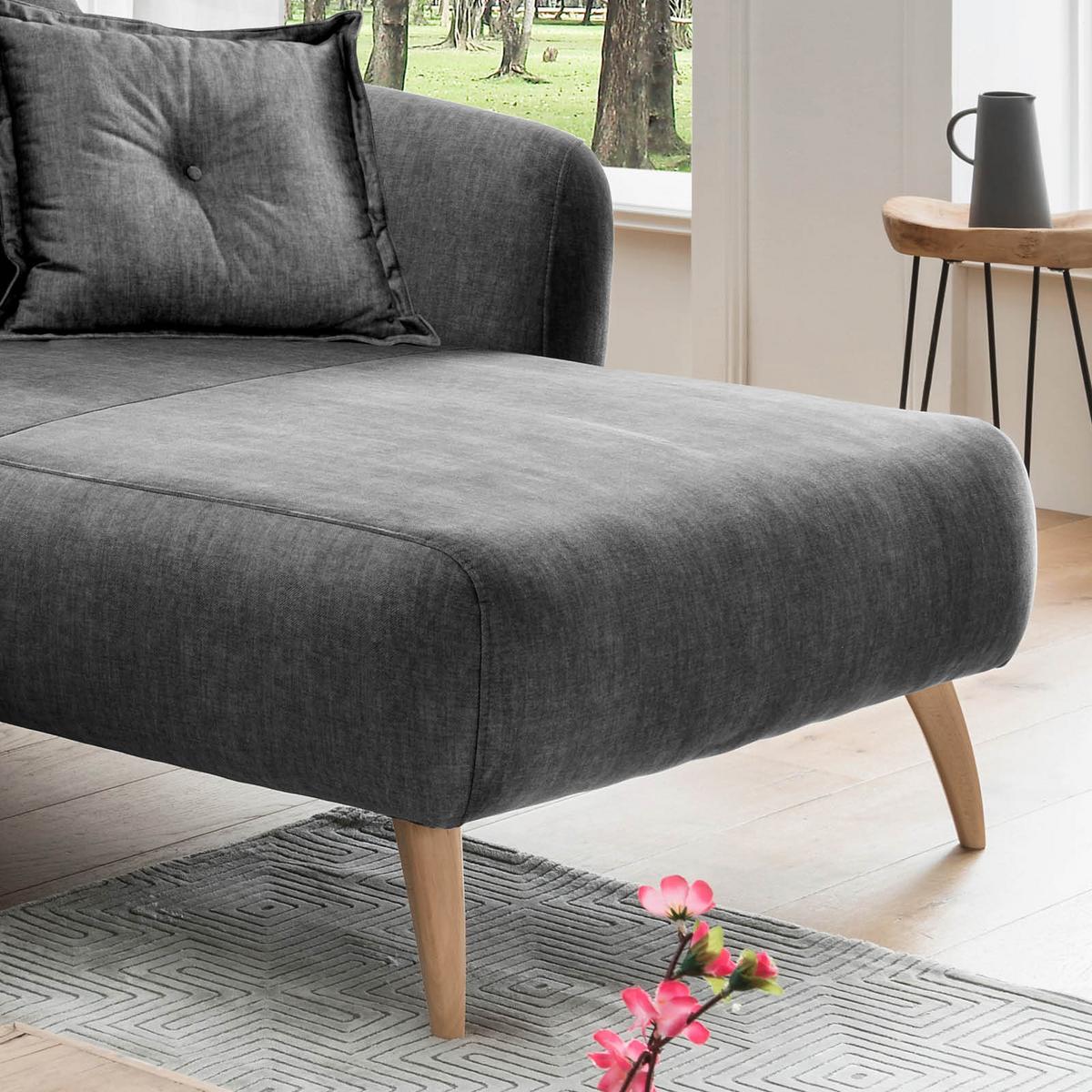 Ecksofa Baggio Grau S: 277/162 Cm - Buchefarben/Grau, MODERN, Holz/Textil (277/162cm) - Livetastic