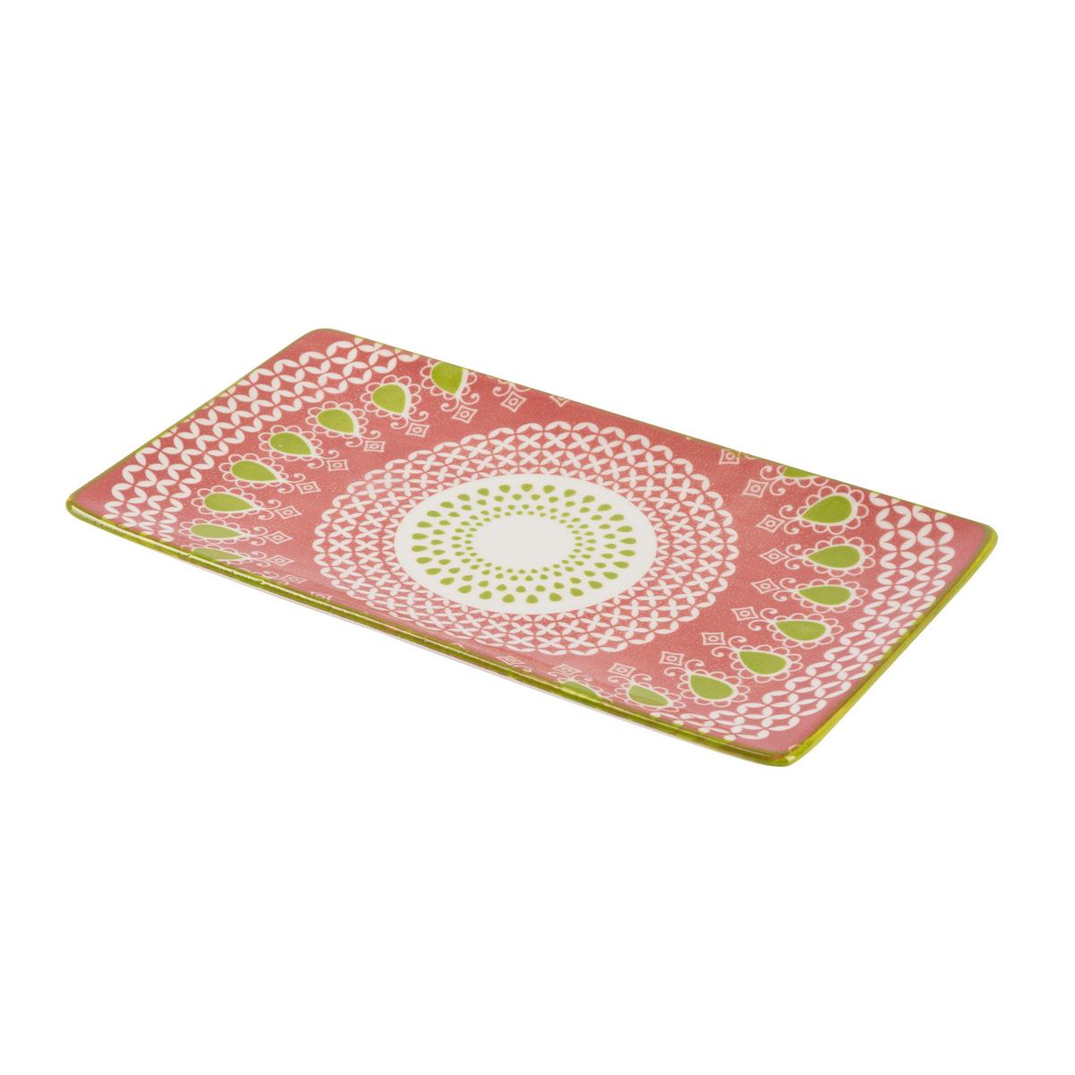 Servírovací podnos Maja, 25/13cm - zelená/červená, Lifestyle, keramika (25/13/1,6cm) - Modern Living