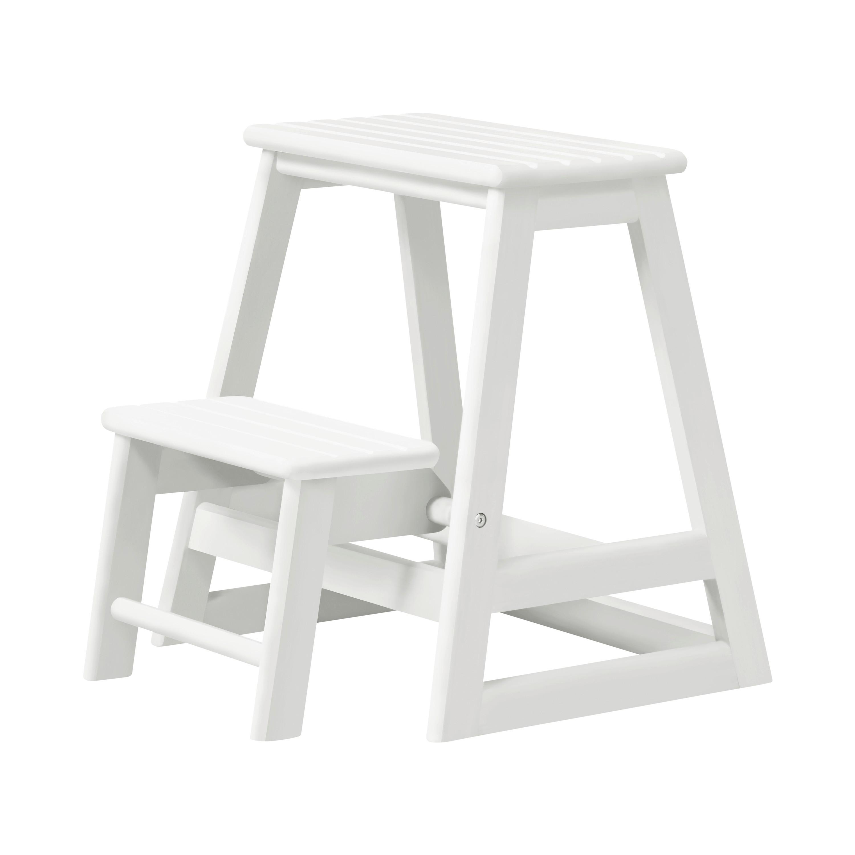 Titthocker Skala, weiß 45,5x49x38,5 cm - Weiß Hochglanz, Natur, Holz (45,5/49/38,5cm) - Gardenson