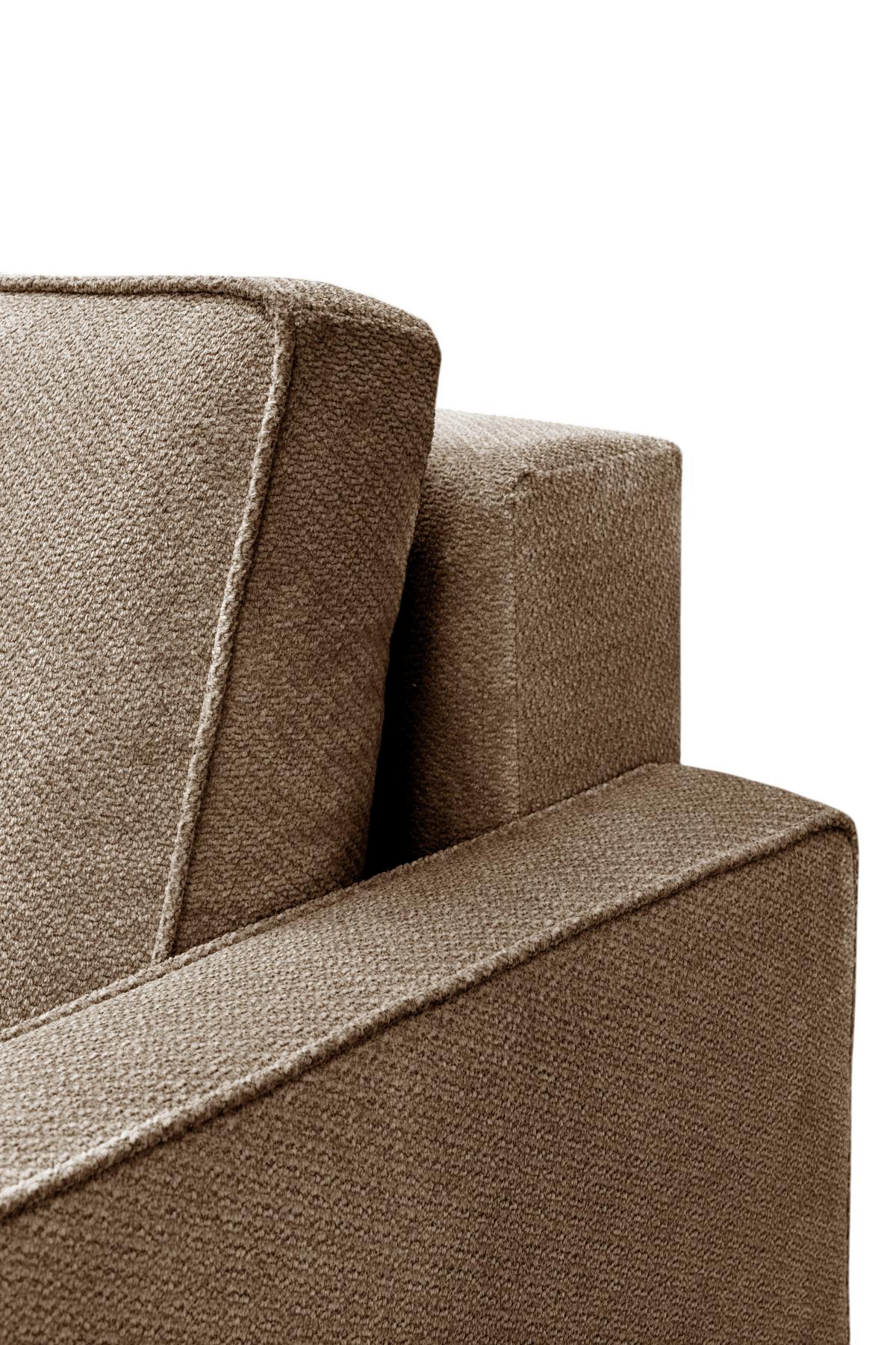 Rozkladacia pohovka NERA, hnedá ženilka - hnedá, Modern, textil/plast (232/90/100cm)