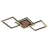 Led-deckenleuchte 672844 - Dunkelbraun/Opal, Natur, Holzwerkstoff/Kunststoff (63/27,5/5,7cm) - Globo