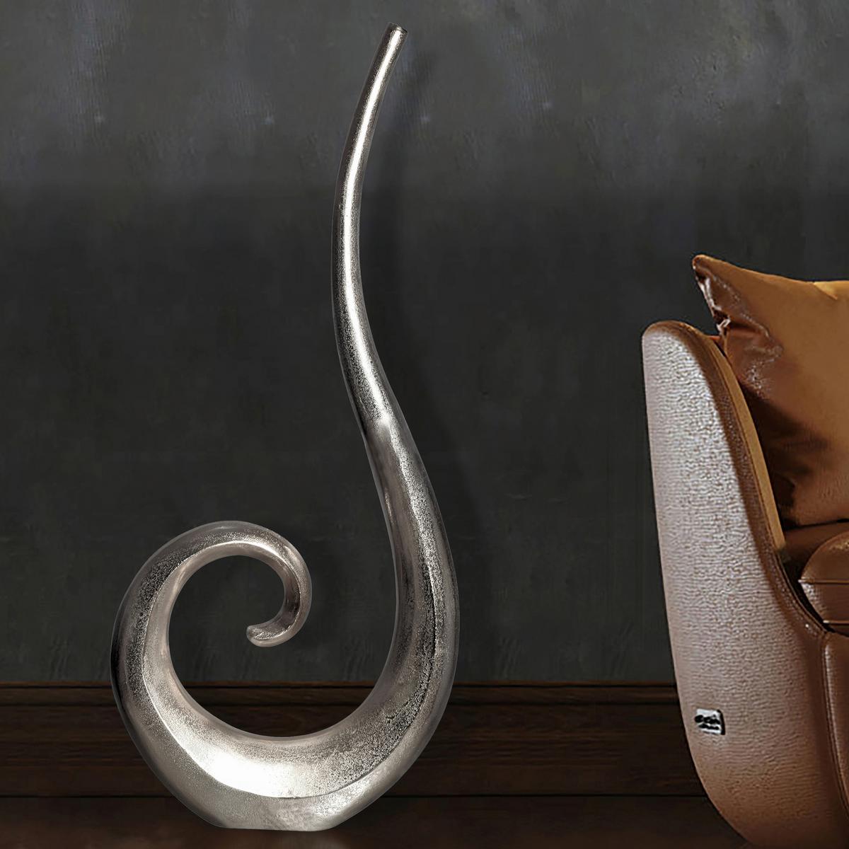 Dekovase Spirale Silberfarben B: 48 Cm - Silberfarben, Design, Metall (48/100/10cm) - Livetastic