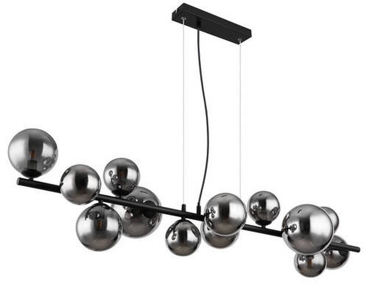 LED-Hängeleuchte 56133-13h - Transparent/Schwarz, Design, Glas/Kunststoff (120/34,5/120cm) - Globo
