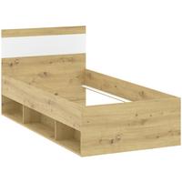 Bett Basic Two - Weiß/Eiche Artisan, KONVENTIONELL, Holzwerkstoff (90/200cm)