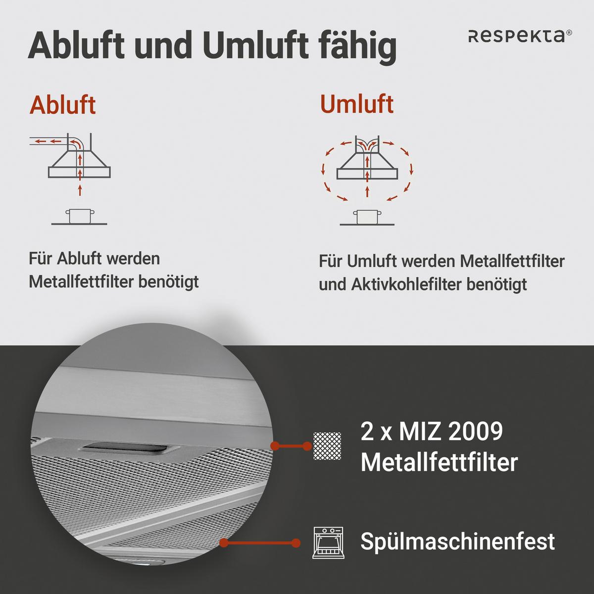 Dunstabzugshaube Enna Edelstahlfarben B: 60 Cm, Led - Edelstahlfarben, Trend, Glas/Metall (60/48-86/50cm) - Respekta