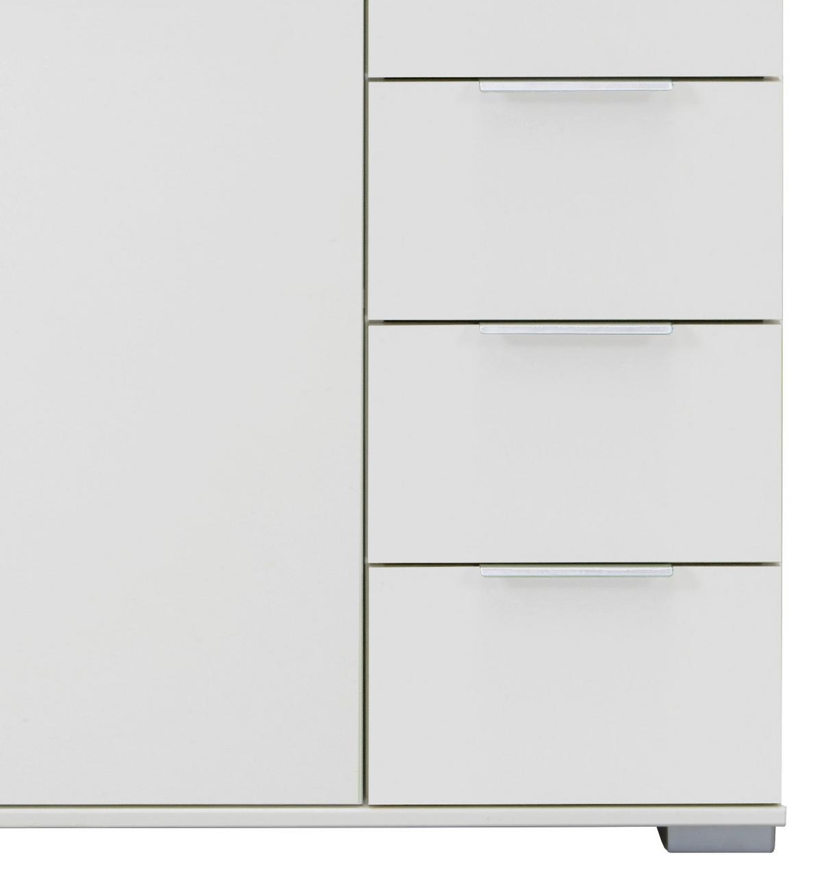 Kommode 81 Cm Nadja, Weiß - Silberfarben, KONVENTIONELL, Holzwerkstoff (81/83/41cm) - MID.YOU
