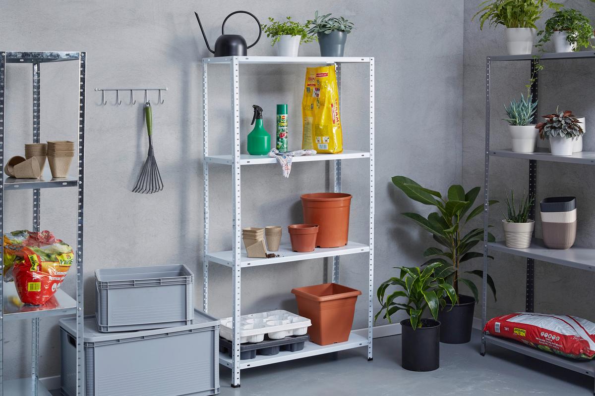 Schraubregal Stahl 75x150x30 Cm 40kg/boden - Weiß, MODERN, Metall (75/150/30cm) - Homezone