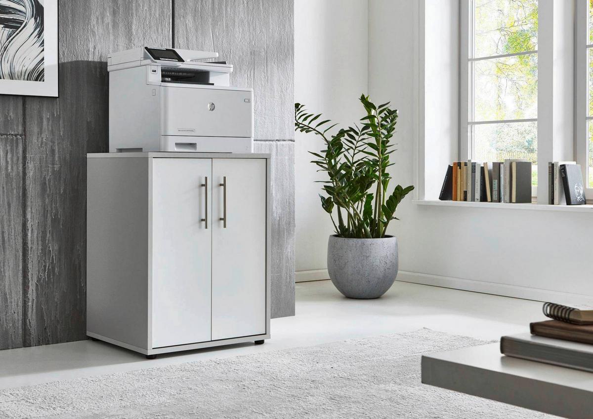 Aktenschrank Office Edition Weiß, Grau B: 54cm - Weiß/Grau, MODERN, Holzwerkstoff (54/74/50cm) - MID.YOU