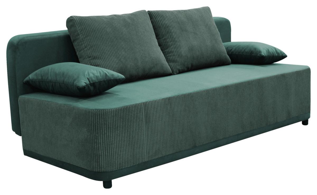 Schlafsofa Stella Grün B: 197 Cm - Schwarz/Grün, Design, Textil (197/90/83cm) - MID.YOU