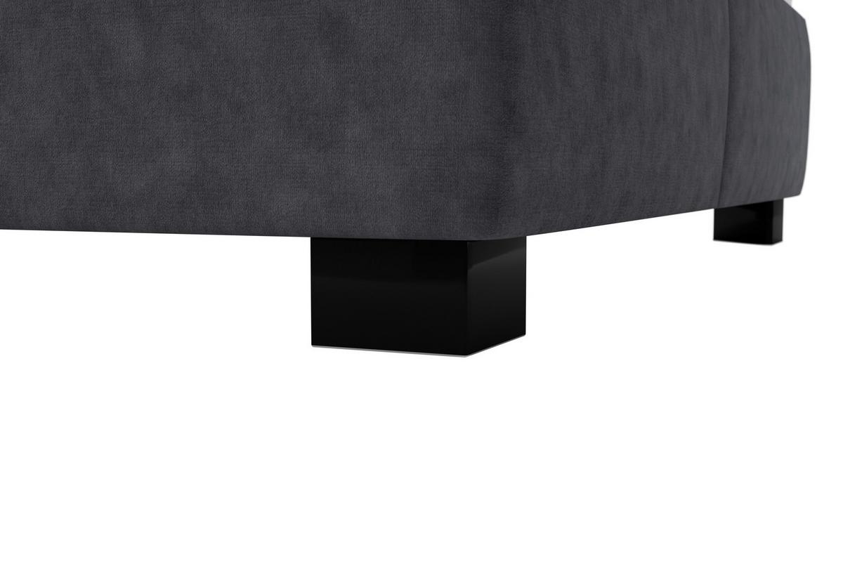 Čalúnená posteľ FERAMA 180x200 cm, tmavosivá - čierna/prírodná farba, Modern, drevo/textil (180/200cm)