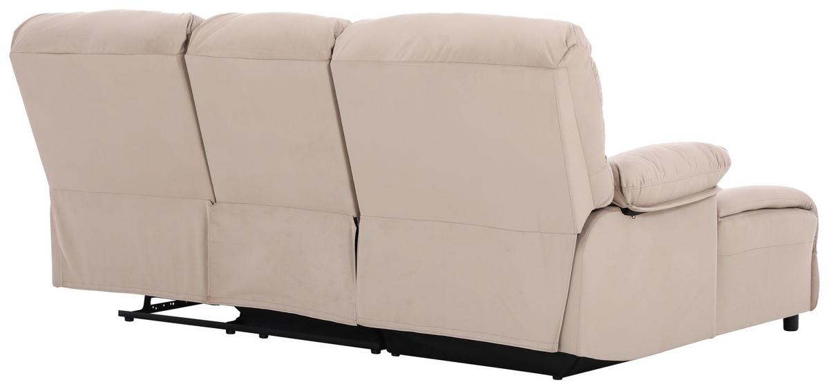 Ecksofa Boston - Beige/Schwarz, Basics, Textil/Metall (159/216cm) - P & B