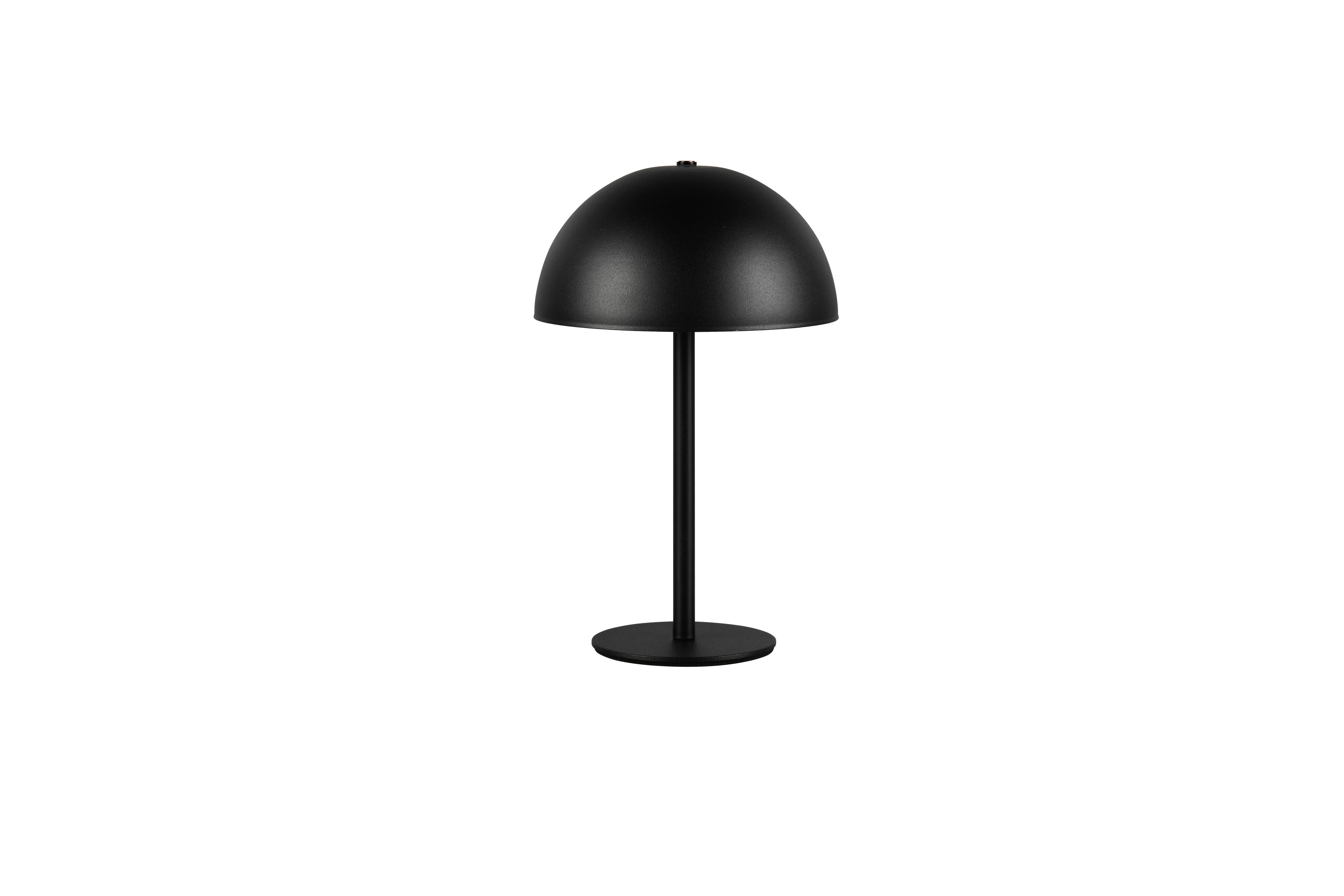 Akku-Tischleuchte Munoz Schwarz D: 13 cm - Schwarz, Trend, Metall (13/21cm)