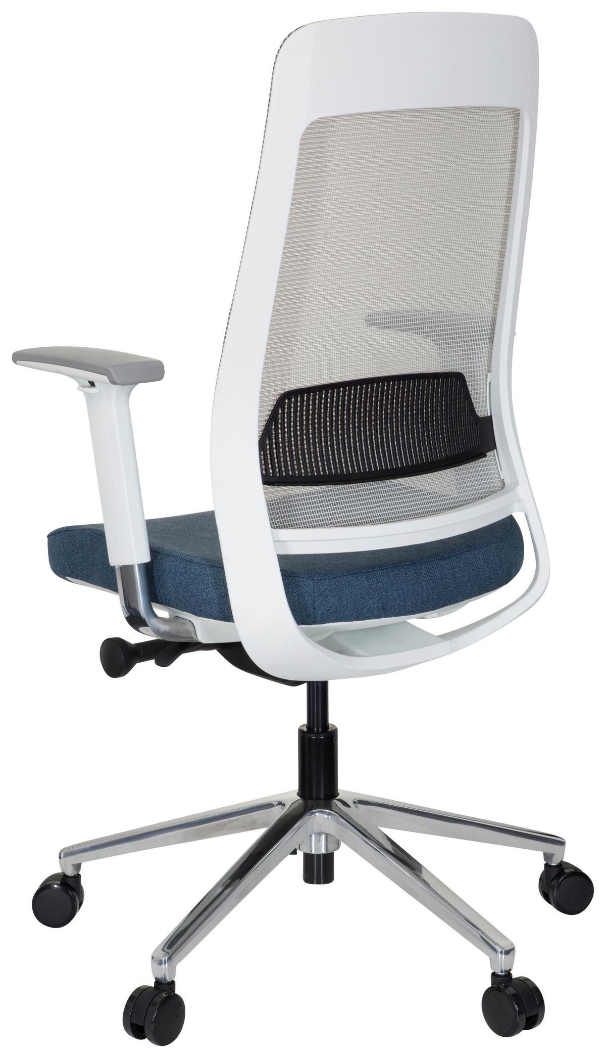 Drehstuhl Chiaro T2 White Blau/grau/weiß - Blau/Weiß, MODERN, Kunststoff/Textil (67/118/63cm) - MID.YOU
