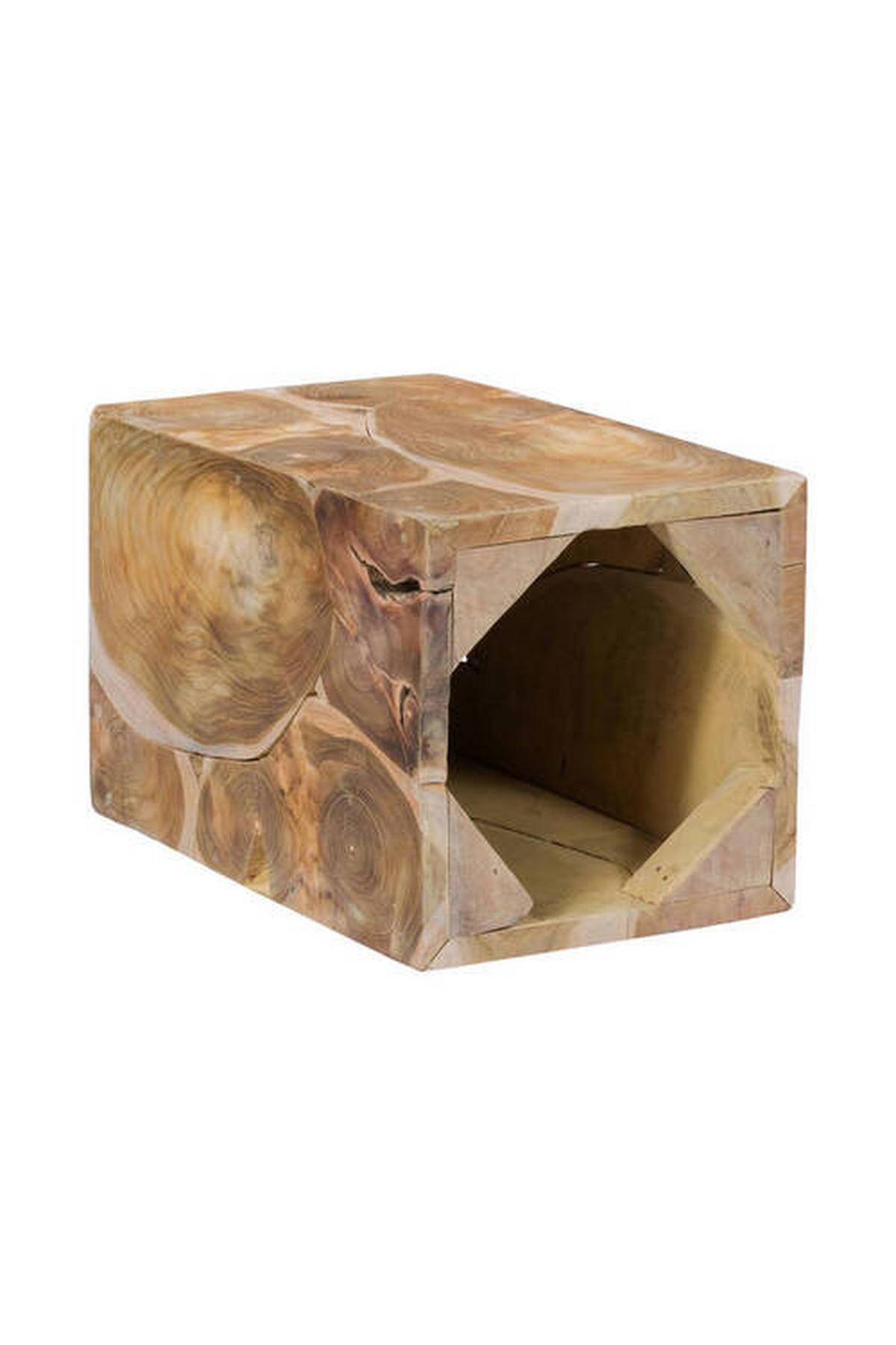 Beistelltisch aus Teakholz Radix, Natur - Naturfarben, Natur, Holz (30/30/45cm) - Kayoom
