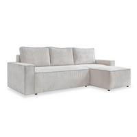 Rozkladacia sedačka OLIVER, obojstranná montáž, béžová - čierna/béžová, Design, textil/plast (250/156cm)