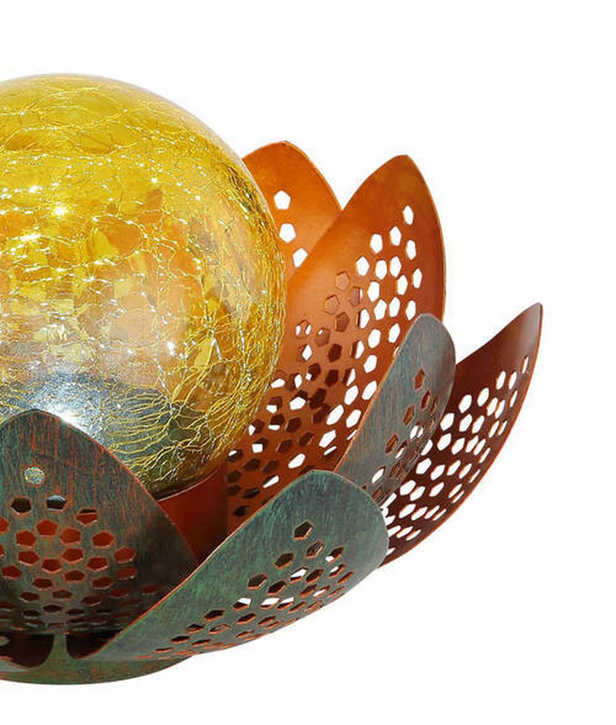 Solarleuchte 33655 - Goldfarben/Orange, Basics, Glas/Metall (22/13,5cm) - Globo